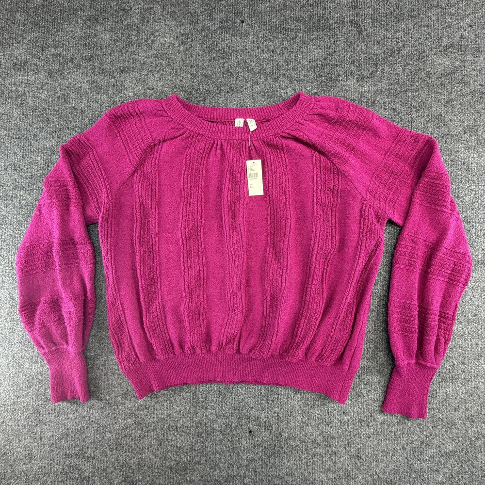 Anthropologie Sweater Womens XL Pink Meadow Rue Open Knit Pullover Top NWT